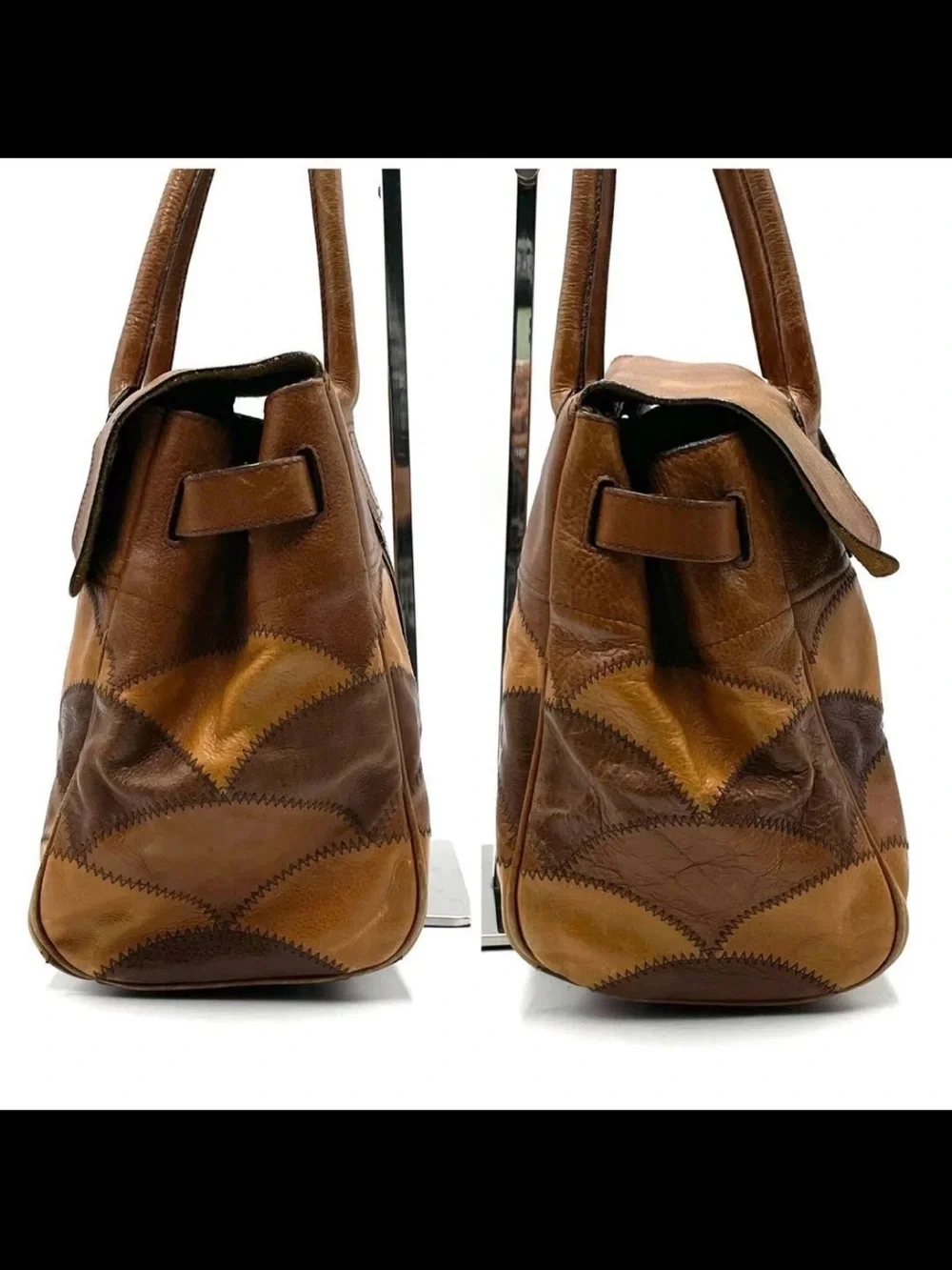 Mulberry Two-Tone Brown Patchwork Shoulder Bag